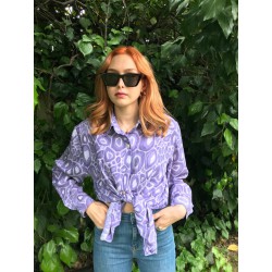 Lila Oversize Vintage Gömlek